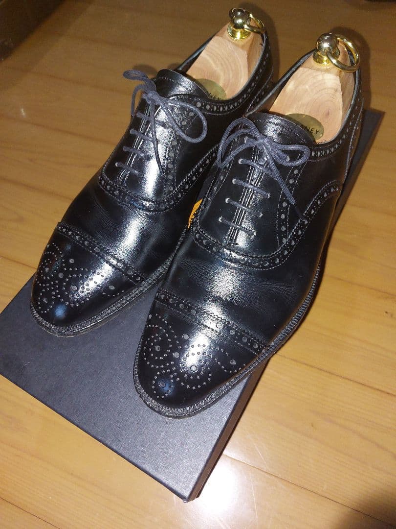 CHEANEY ドレスシューズ ブラック　UK6 セミブローグ　チーニー