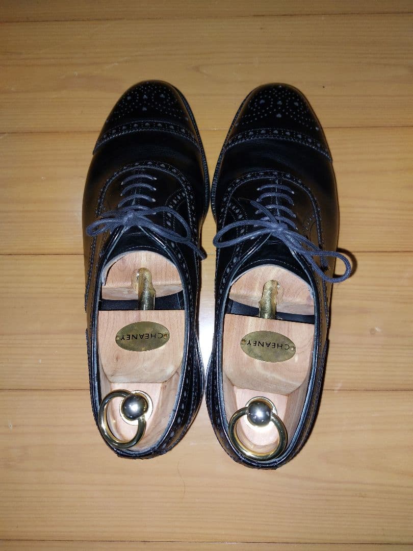 CHEANEY ドレスシューズ ブラック　UK6 セミブローグ　チーニー