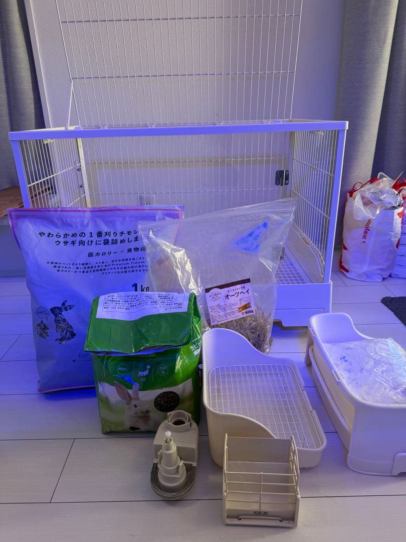 東京都取引　うさぎ飼育セット　クリアケージ80cm