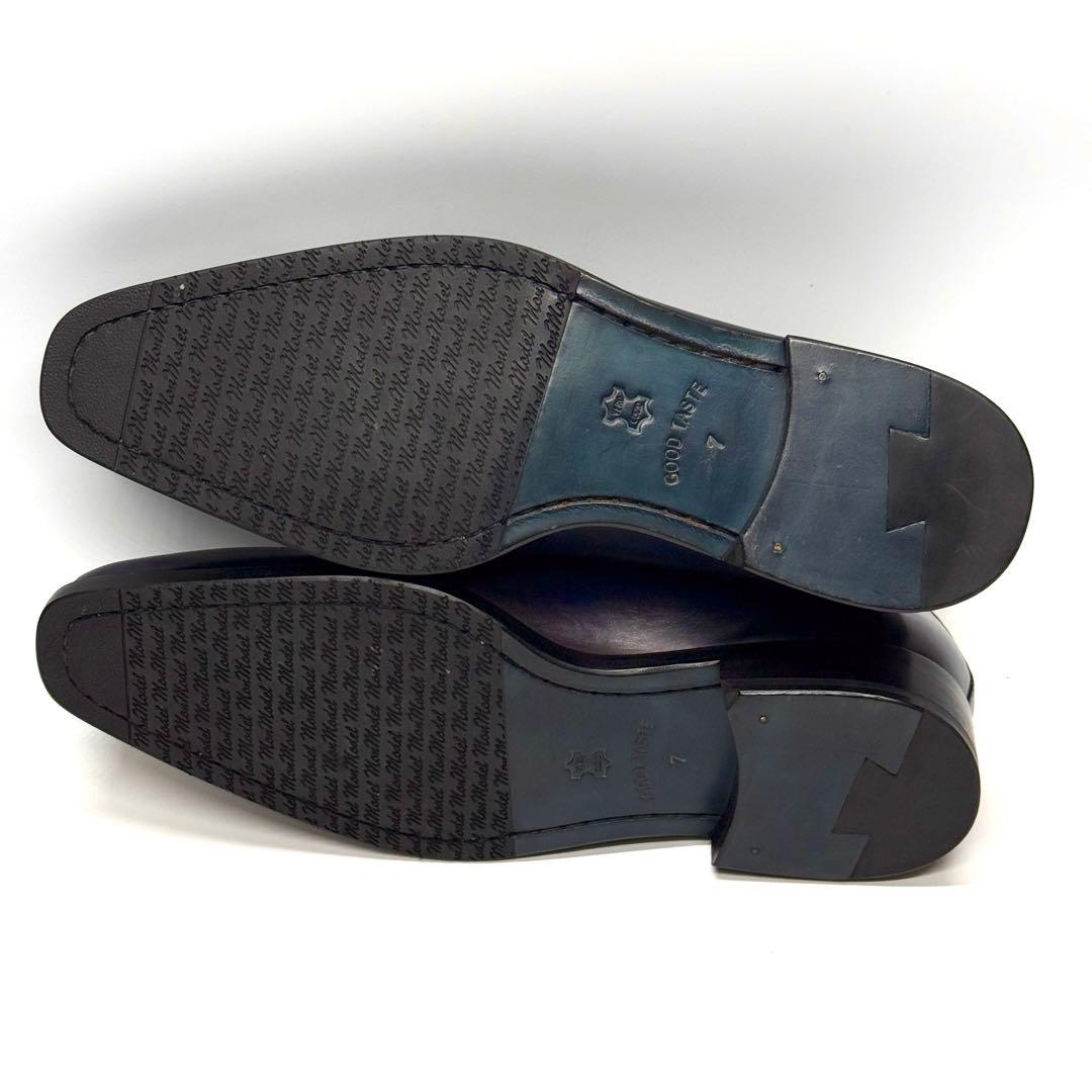 【美品】MON MODEL ホールカット ビジカジ ロングノーズ ビジネス 本革