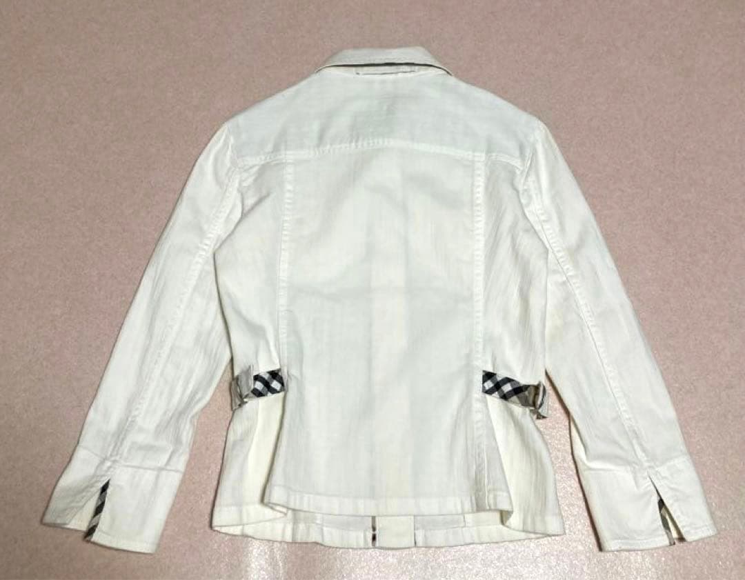 美品 BURBERRY LONDON ホワイト デニム ジャケット ノバチェック