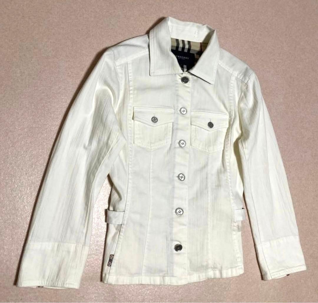美品 BURBERRY LONDON ホワイト デニム ジャケット ノバチェック