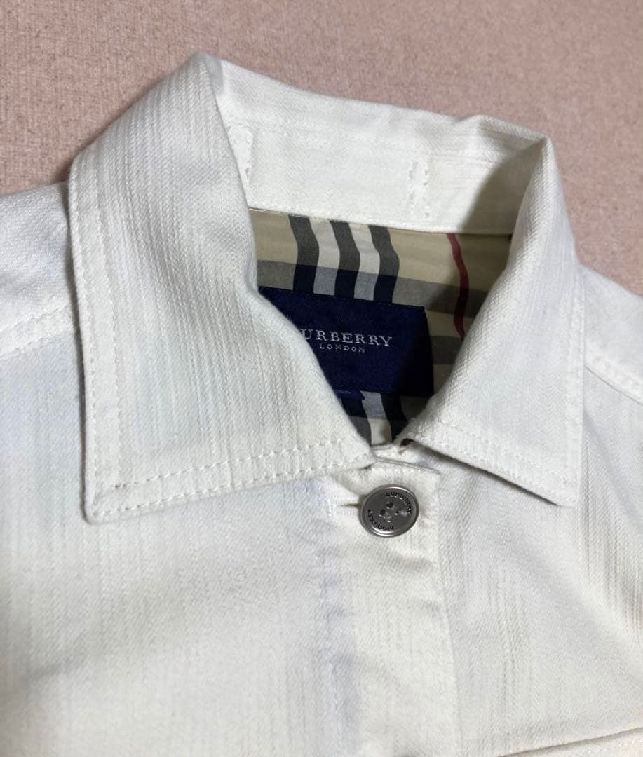 美品 BURBERRY LONDON ホワイト デニム ジャケット ノバチェック