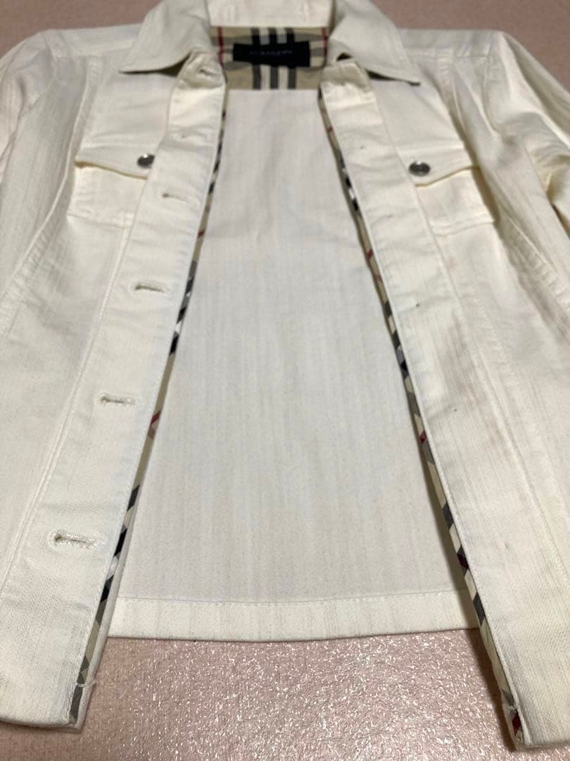 美品 BURBERRY LONDON ホワイト デニム ジャケット ノバチェック