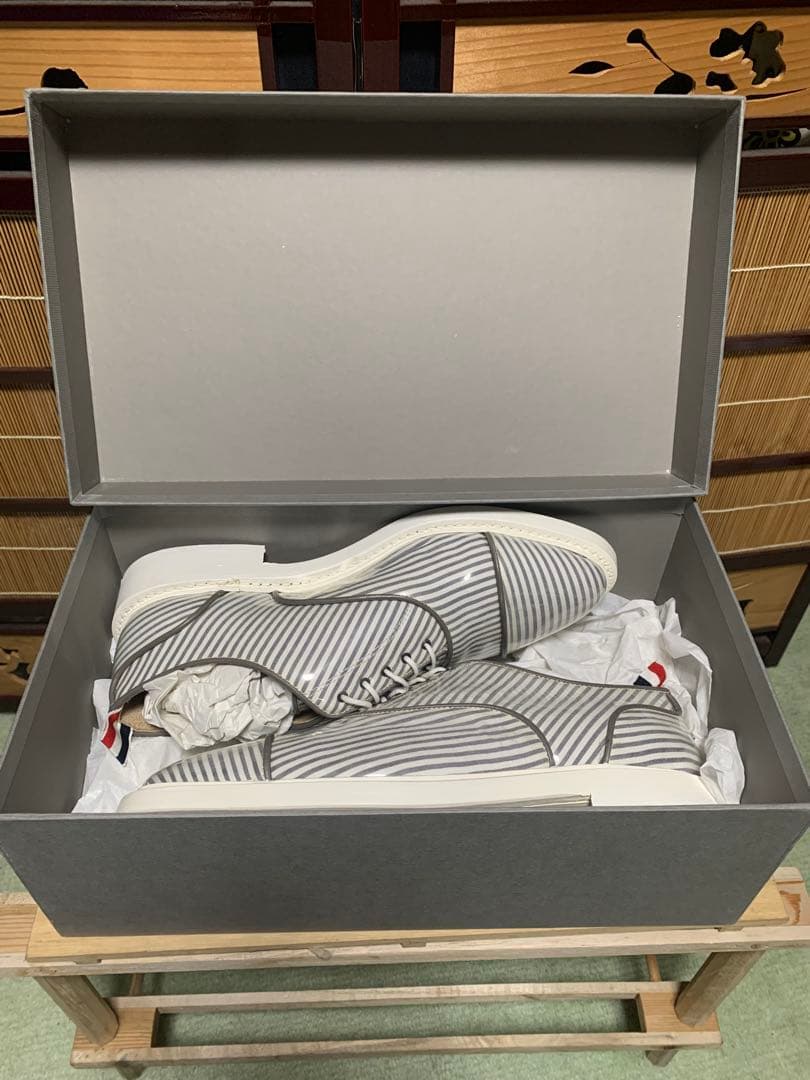 激レア‼️ Thom browneレザーpvcシアサッカーオックスフォードシューズ