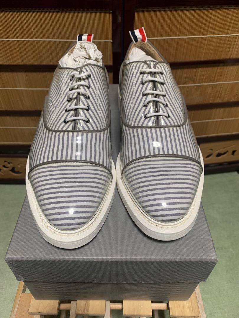 激レア‼️ Thom browneレザーpvcシアサッカーオックスフォードシューズ