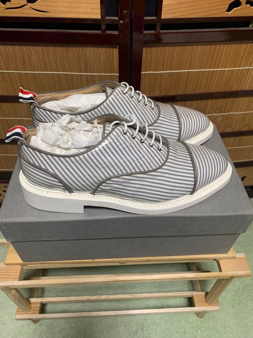 激レア‼️ Thom browneレザーpvcシアサッカーオックスフォードシューズ