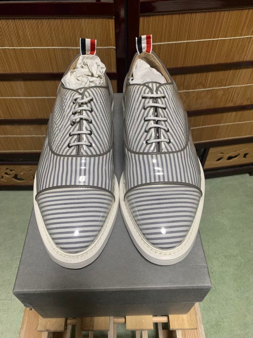 激レア‼️ Thom browneレザーpvcシアサッカーオックスフォードシューズ