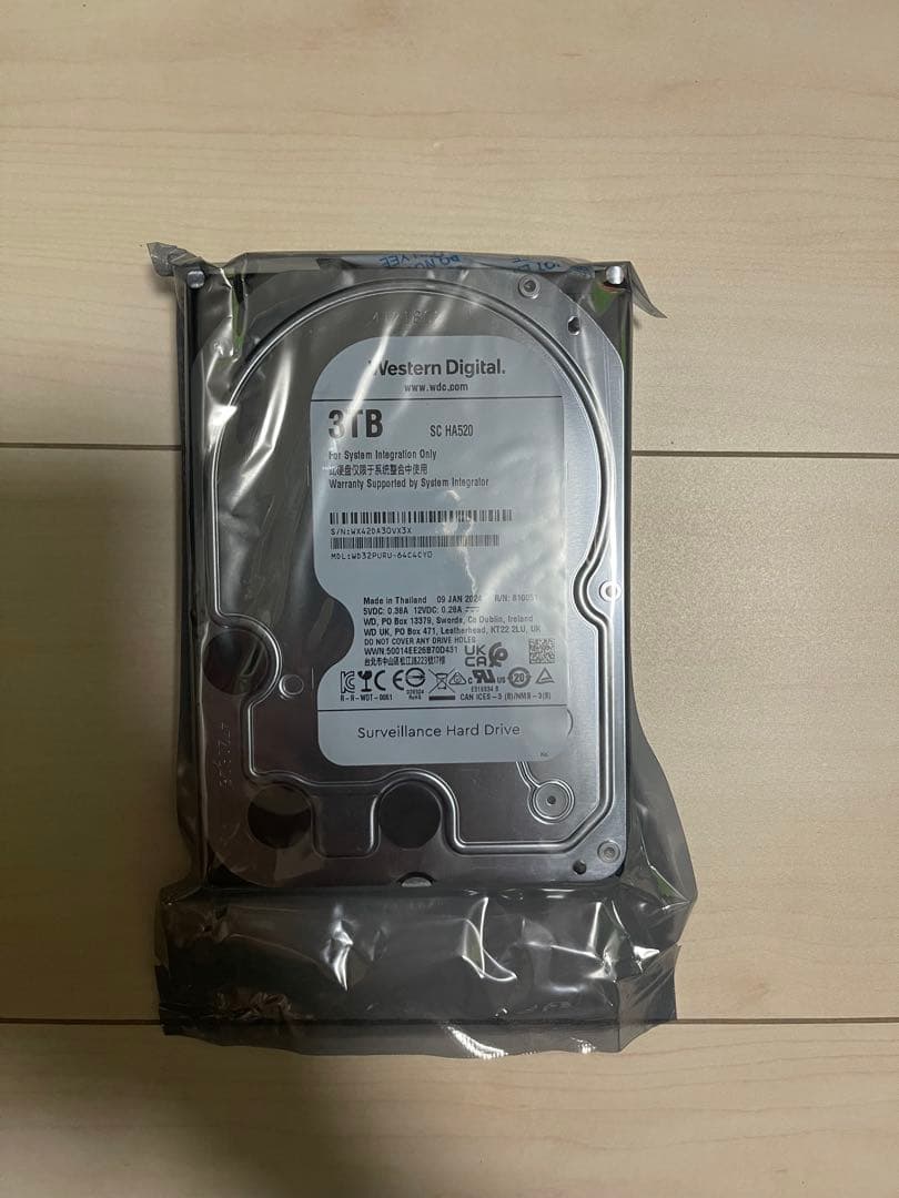Western Digital 3TB purple OEM HDD 未開封