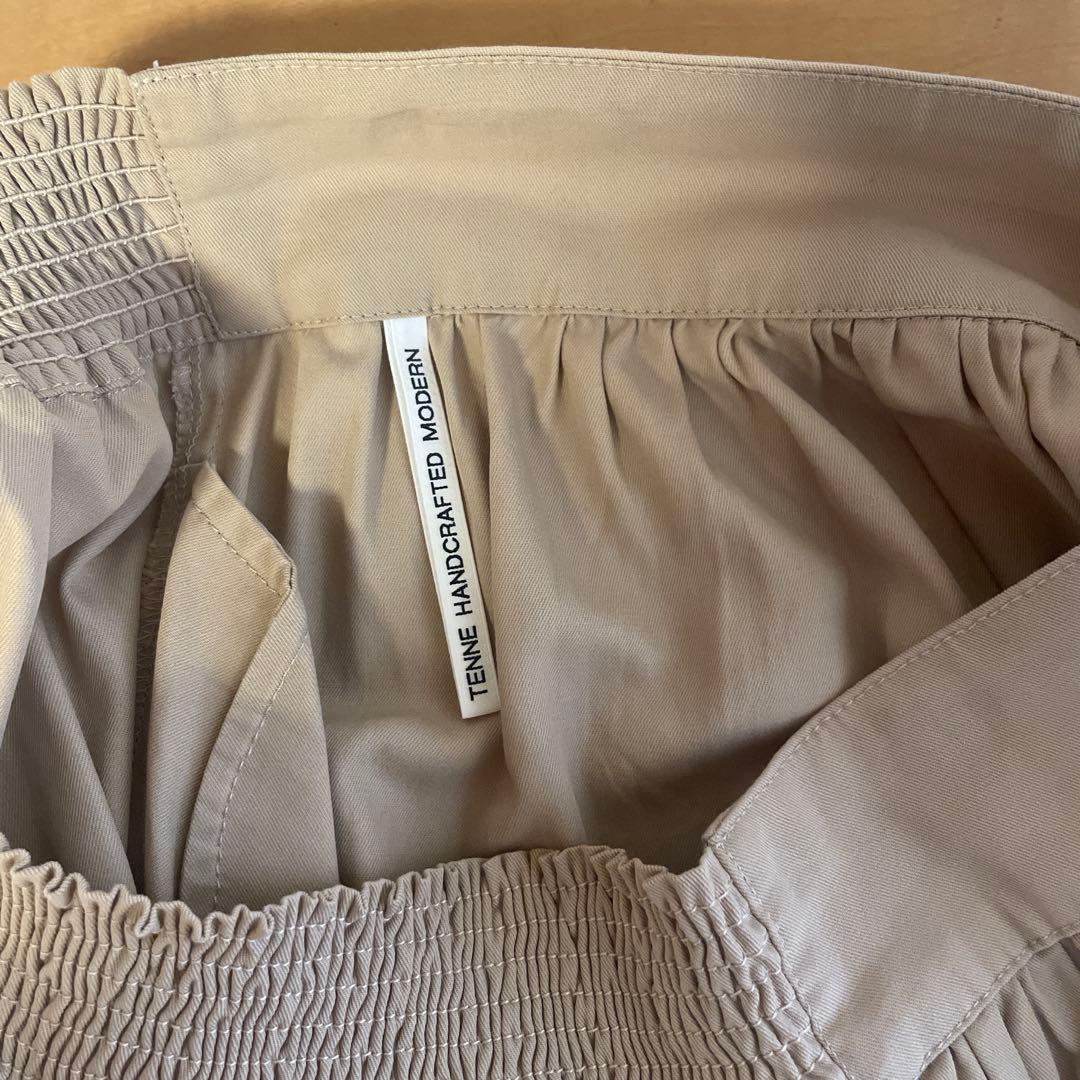 TENNE HANDCRAFTED MODERNシャーリングパンツベージュ