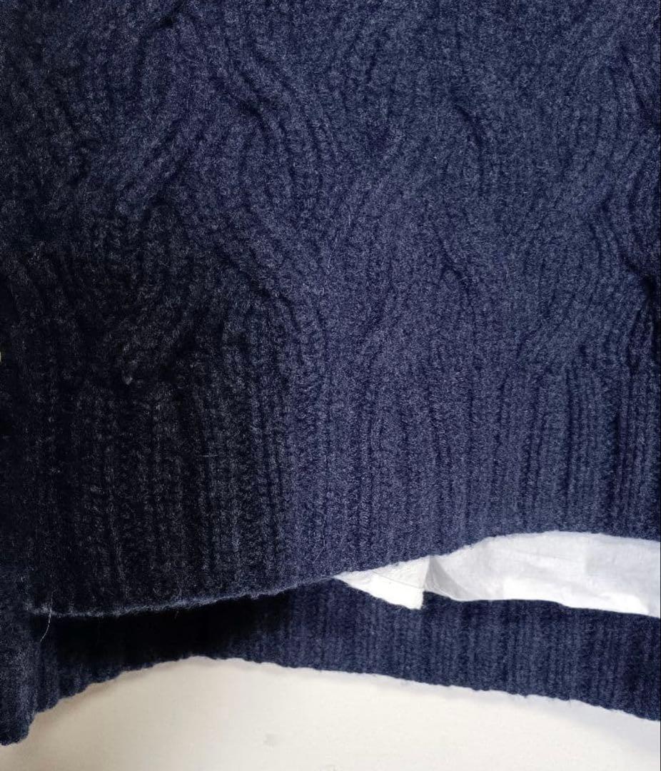 値下げ　Drawer ドロワー　ニットベスト 　ジレ　ケーブル編み　カシミア混