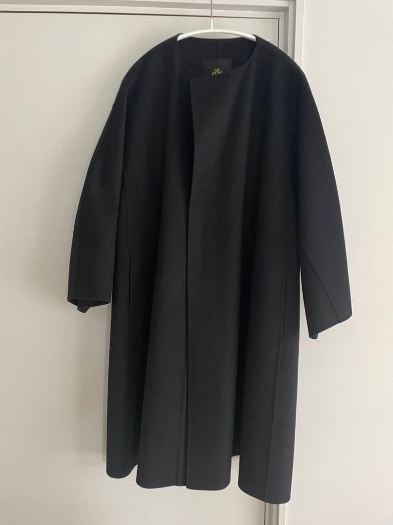 まの　drawerドゥロワー　ウールカシミアノーカラーコート34美品