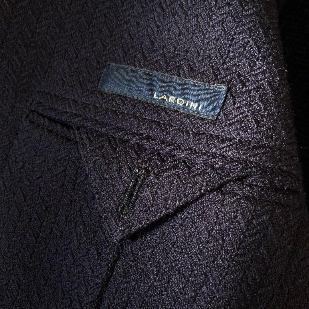 LARDINI ラルディーニ ネイビージャケット 48ウール ヘリンボーン 伊製