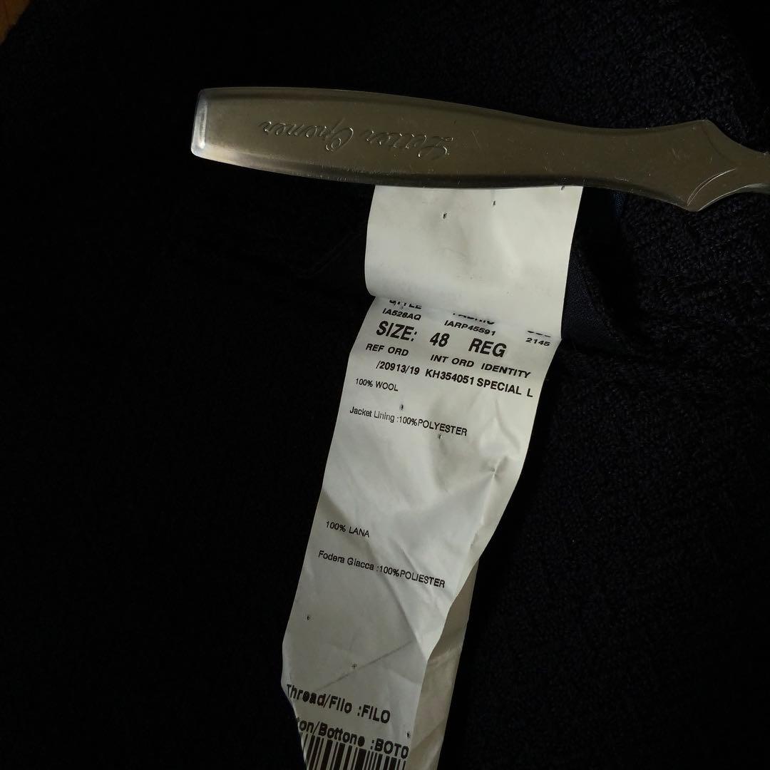 LARDINI ラルディーニ ネイビージャケット 48ウール ヘリンボーン 伊製