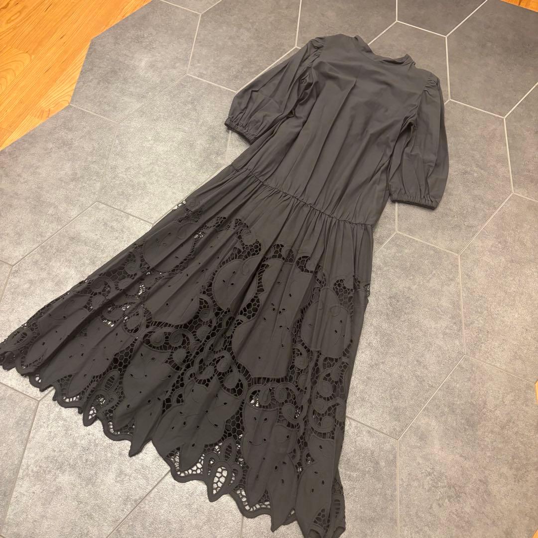 【新品タグ付】アメリ 2WAYボリュームスカラップレースドレス