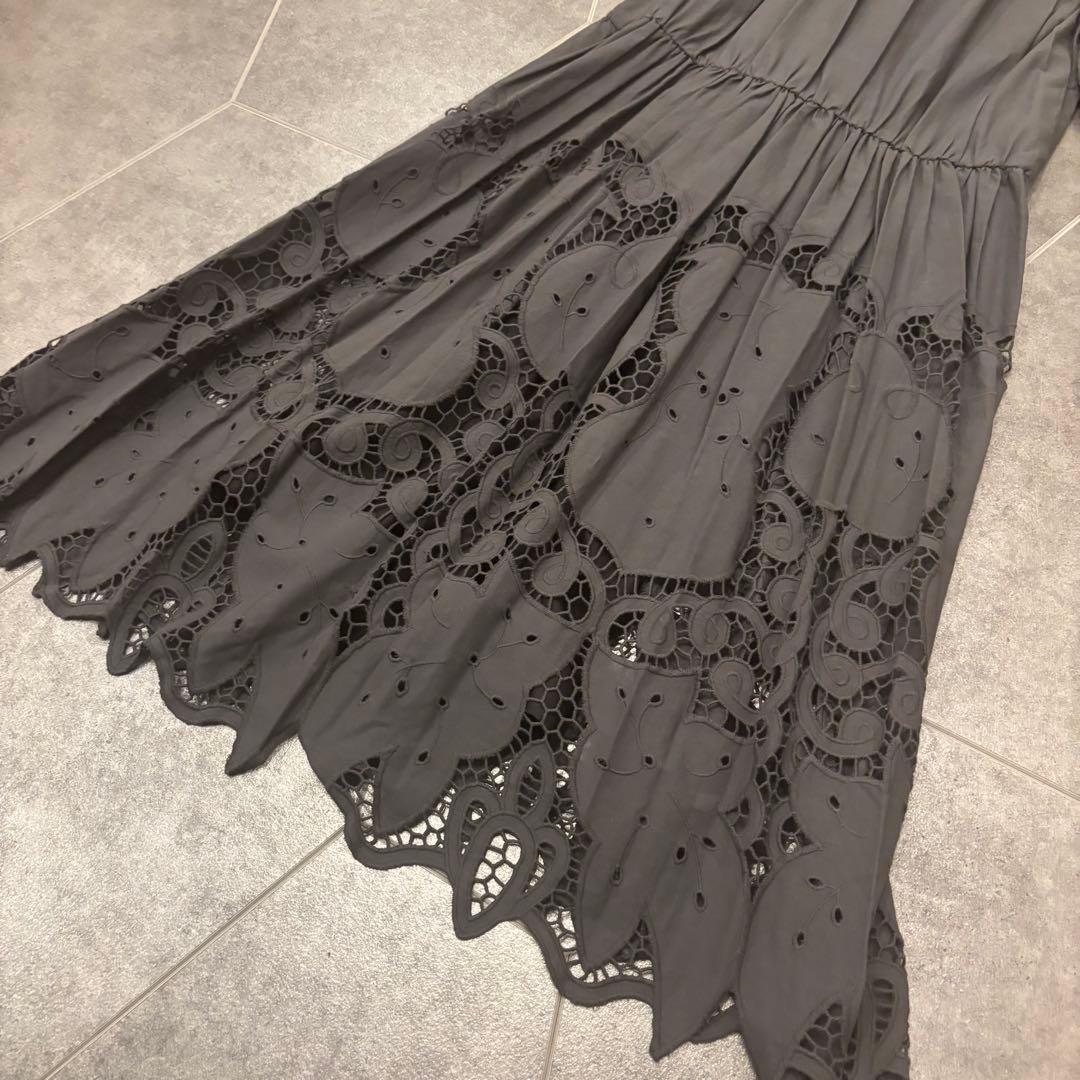 【新品タグ付】アメリ 2WAYボリュームスカラップレースドレス