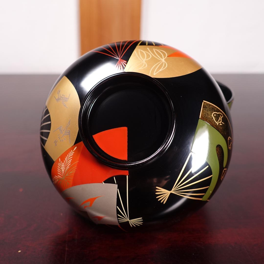 輪島塗 黒塗 扇蒔絵 煮物椀 5客 共箱 天然木製漆器