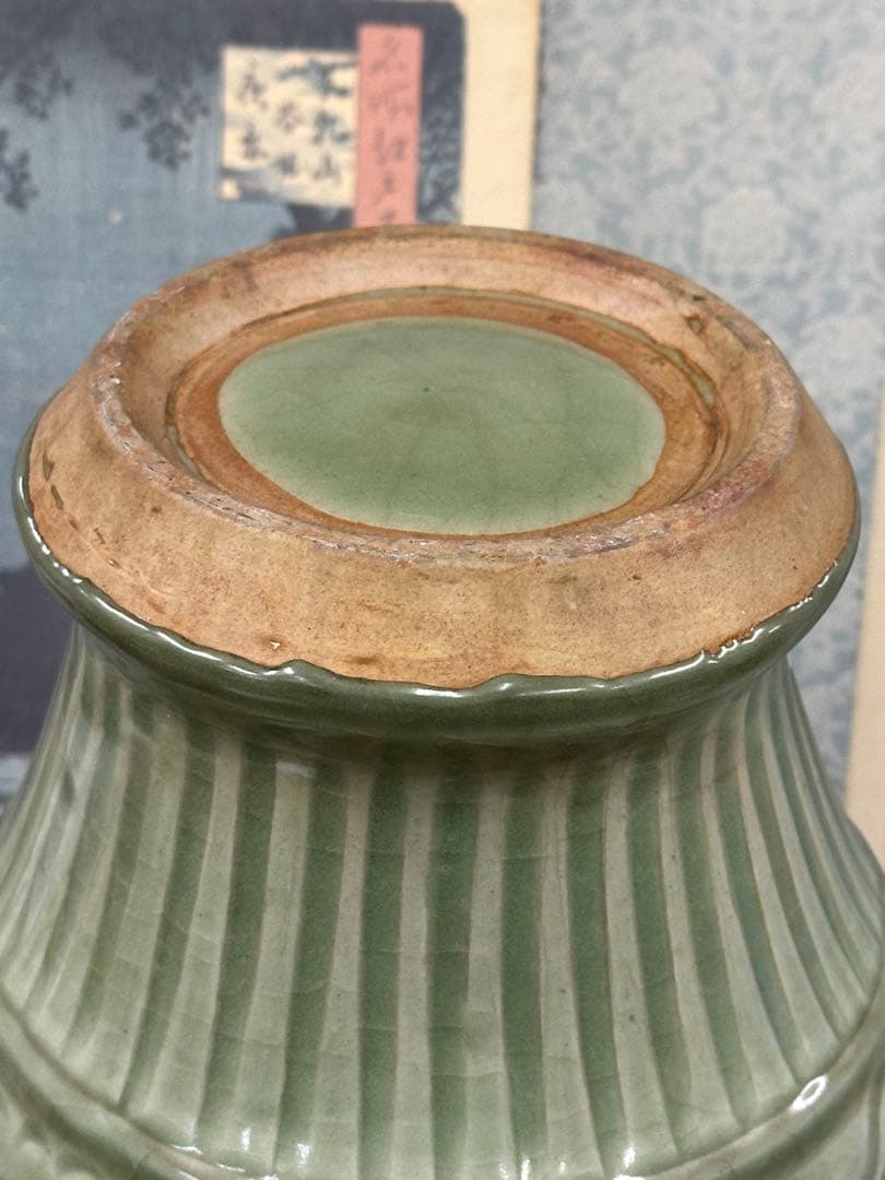 龍泉窑大瓶 置物 中国古美術