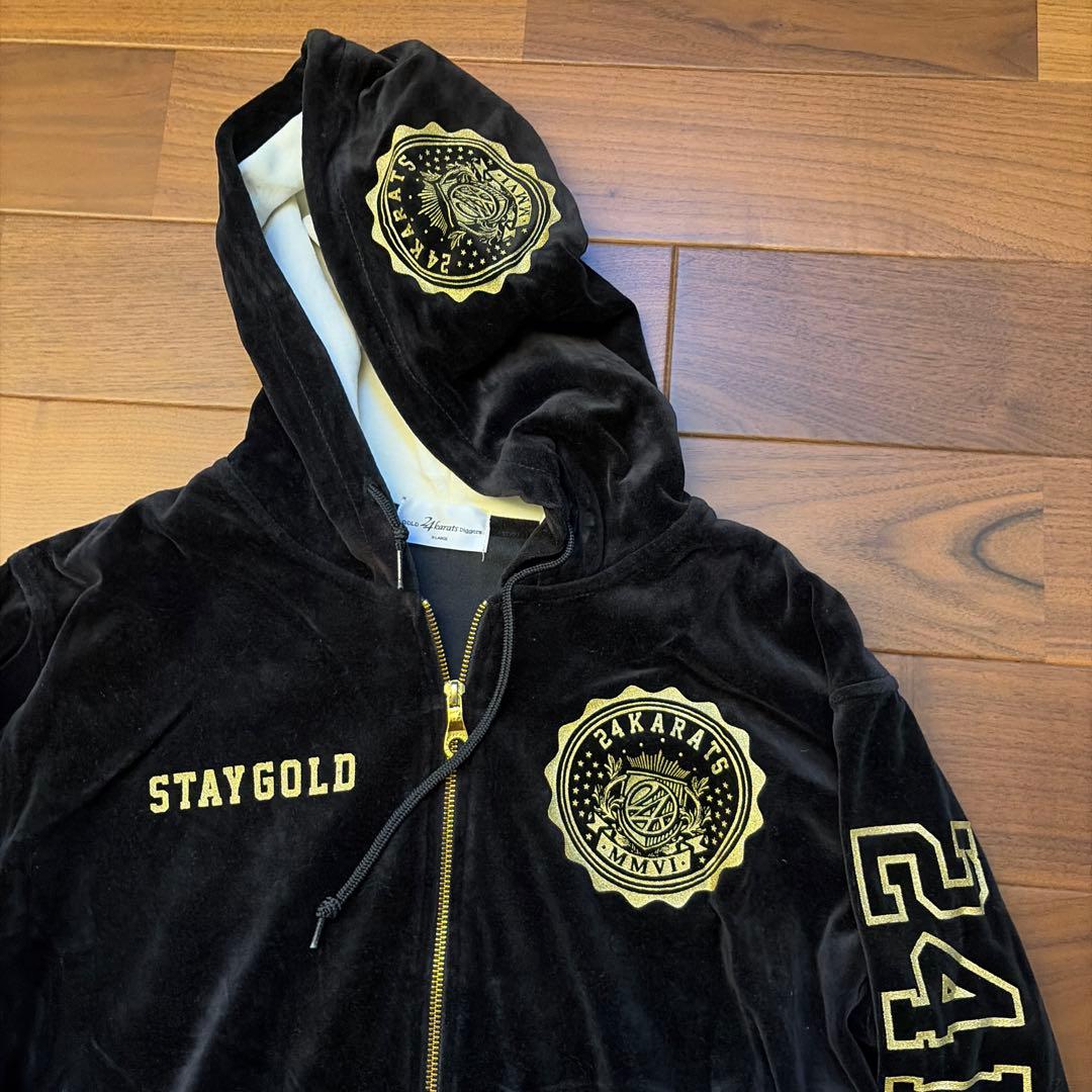 24KARATS ベルベット フード付きジャージ　ショートパンツ２枚