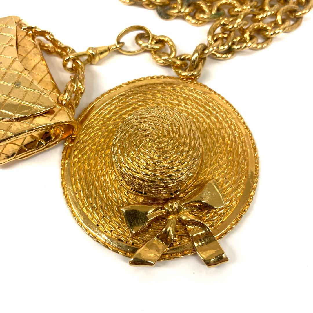 【超希少】シャネル CHANEL ネックレス マトラッセ 帽子 ゴールド ⭐︎