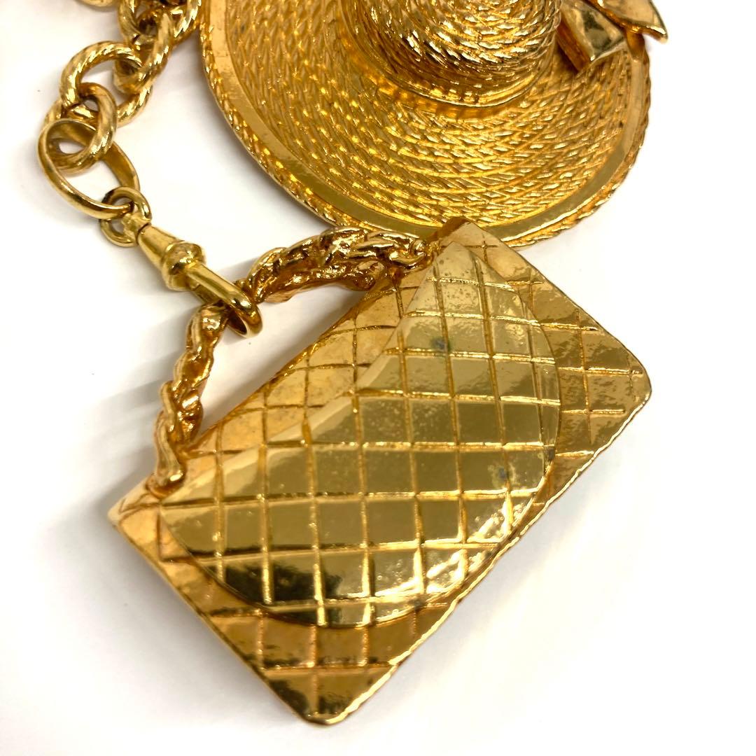 【超希少】シャネル CHANEL ネックレス マトラッセ 帽子 ゴールド ⭐︎