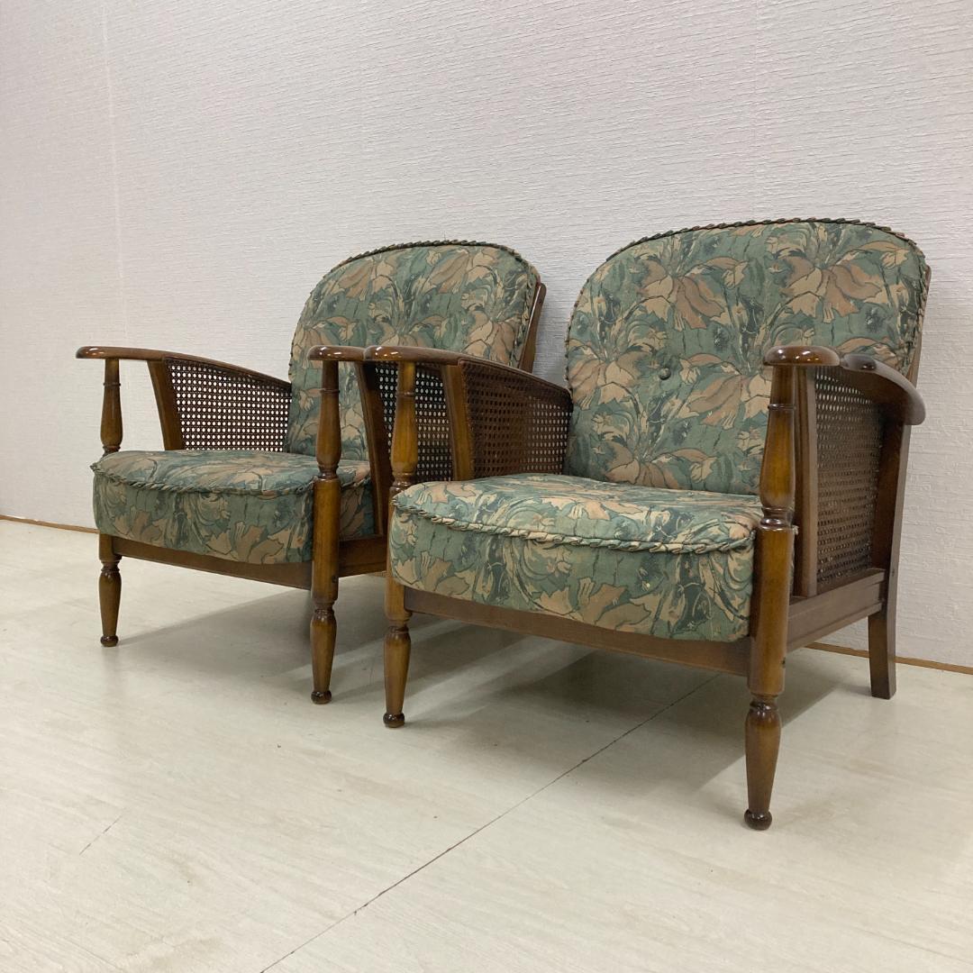 【カリモク】コロニアル　一人掛けソファ　シングルソファ　椅子　２脚セット