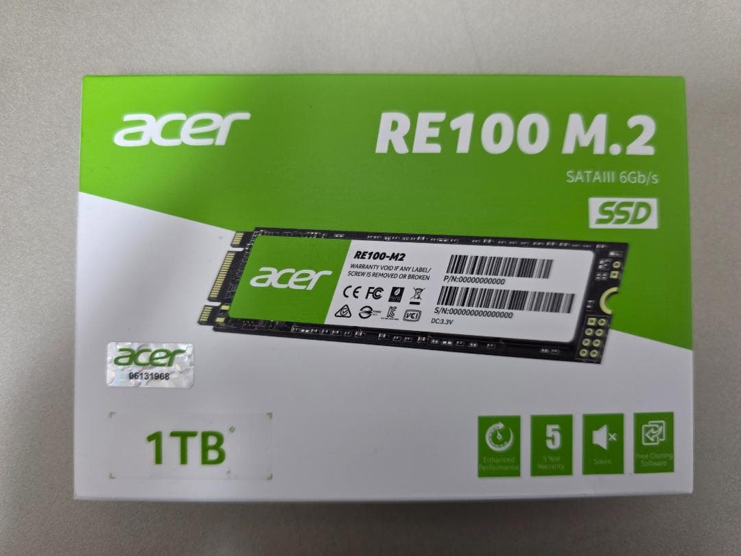 acer RE100 M.2 SATA 1TB SSD 新品未開封品