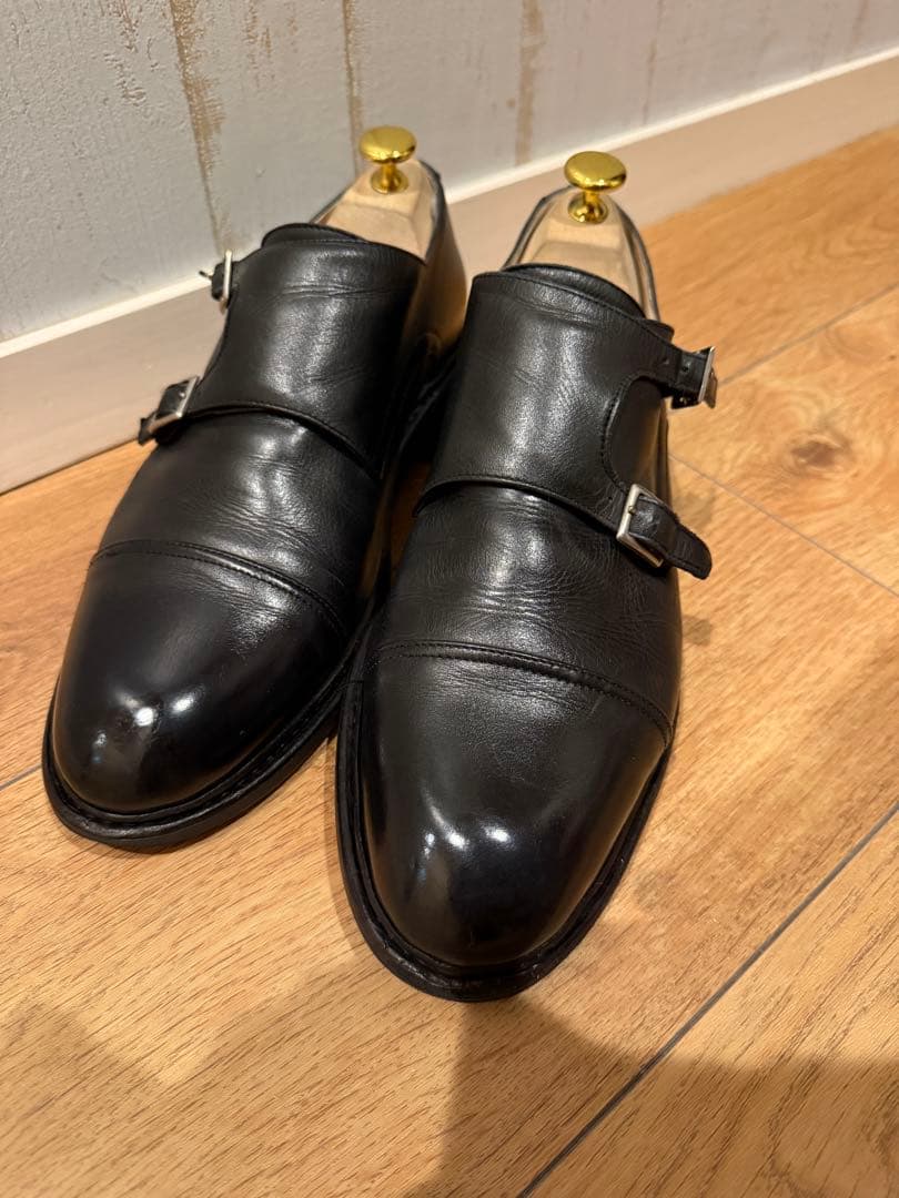 パラブーツ ダブルモンクストラップ ビジネスシューズ 7 1/2