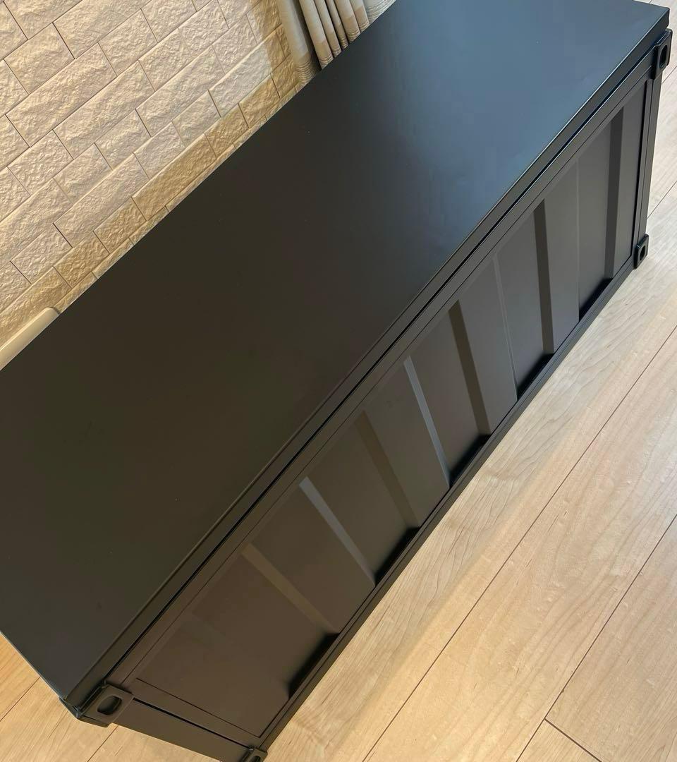 未使用！大容量 スチール製 収納ボックス 蓋付き 完成品！ブラック