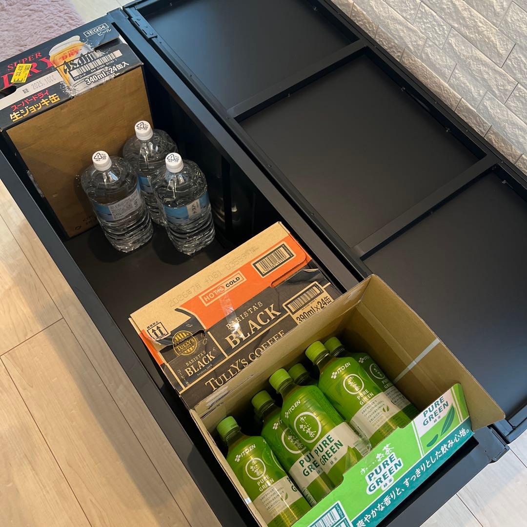 未使用！大容量 スチール製 収納ボックス 蓋付き 完成品！ブラック