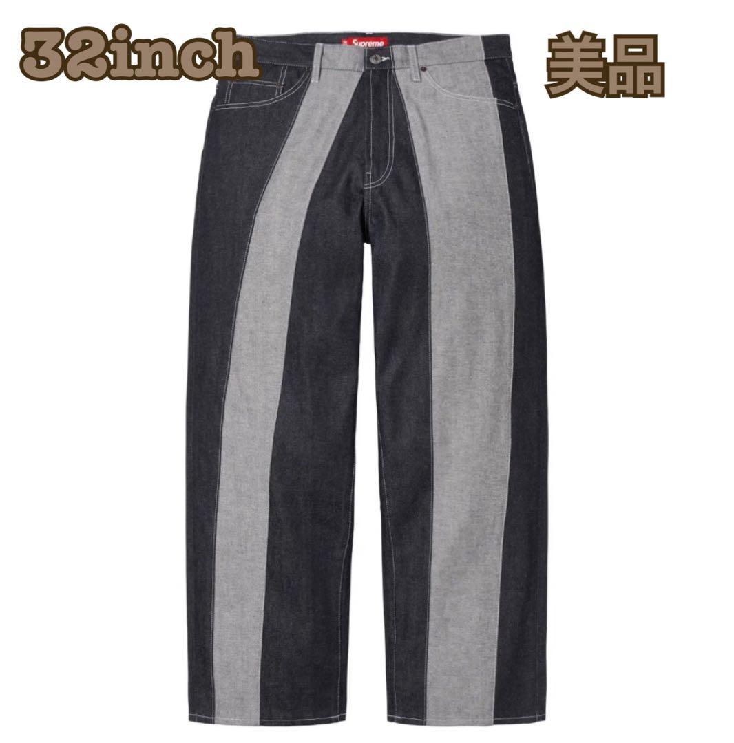 【美品】Supreme Paneled Stripe Baggy Jean 32