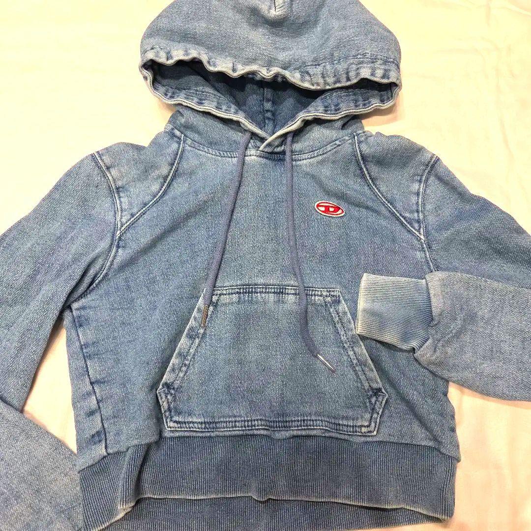 DIESEL　クロップドデニムフード付きパーカー S