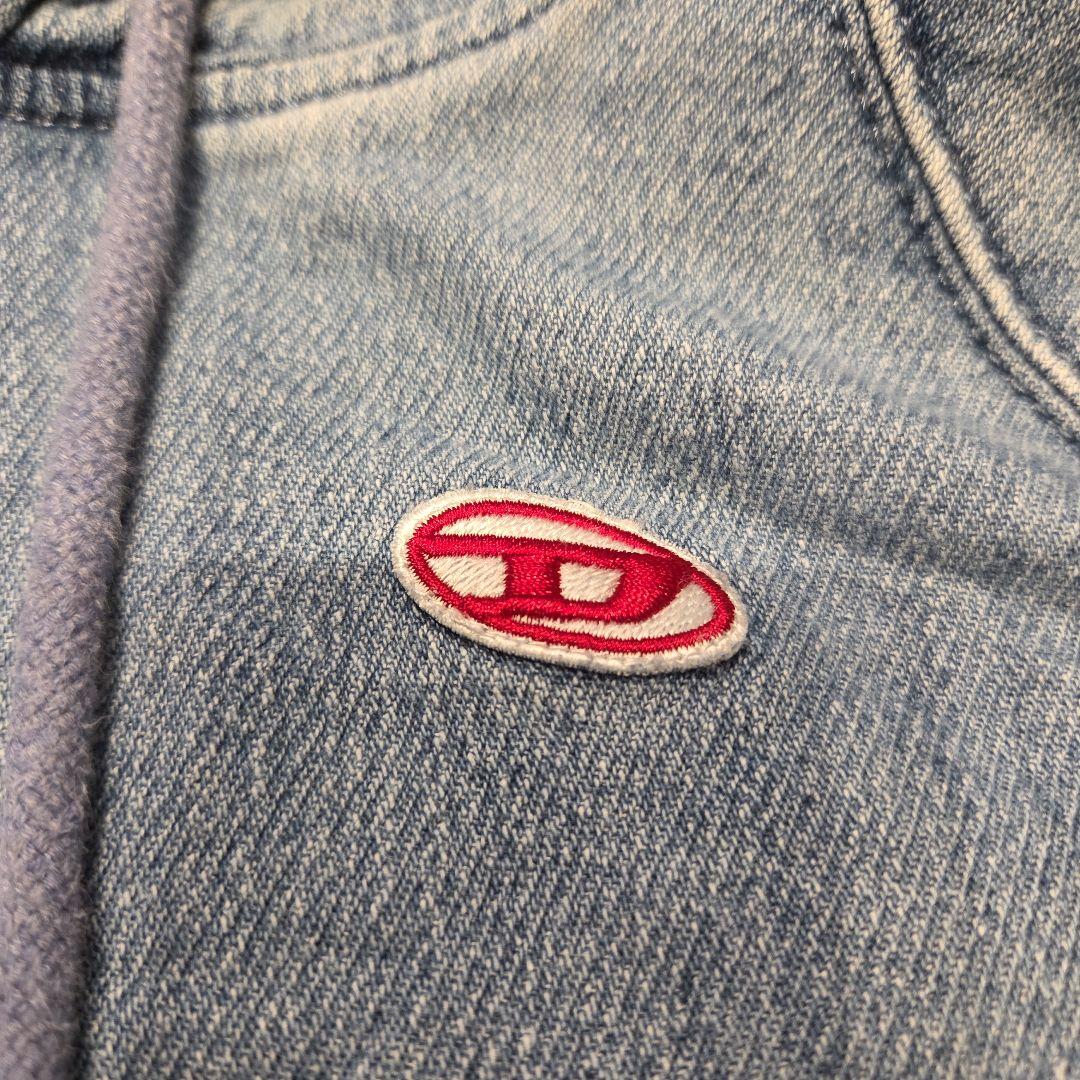 DIESEL　クロップドデニムフード付きパーカー S