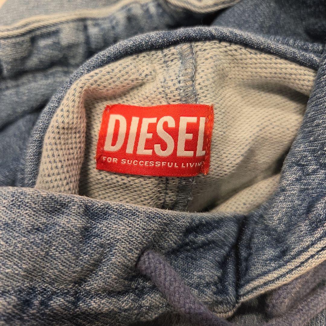 DIESEL　クロップドデニムフード付きパーカー S