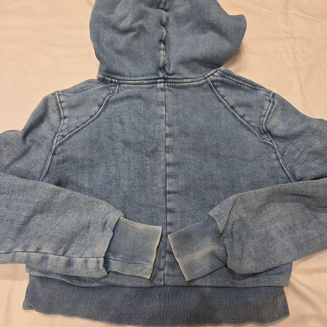 DIESEL　クロップドデニムフード付きパーカー S