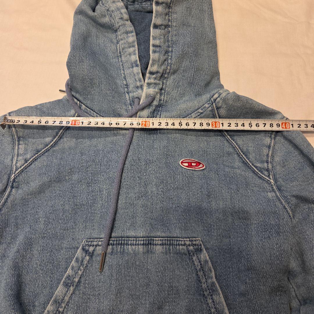 DIESEL　クロップドデニムフード付きパーカー S
