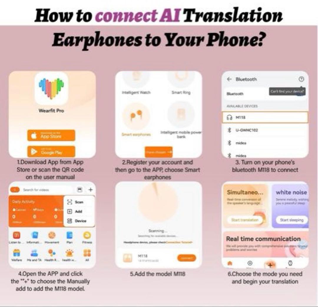 【2026年最新版】ブラック ワイヤレスイヤホン AI翻訳機能付き