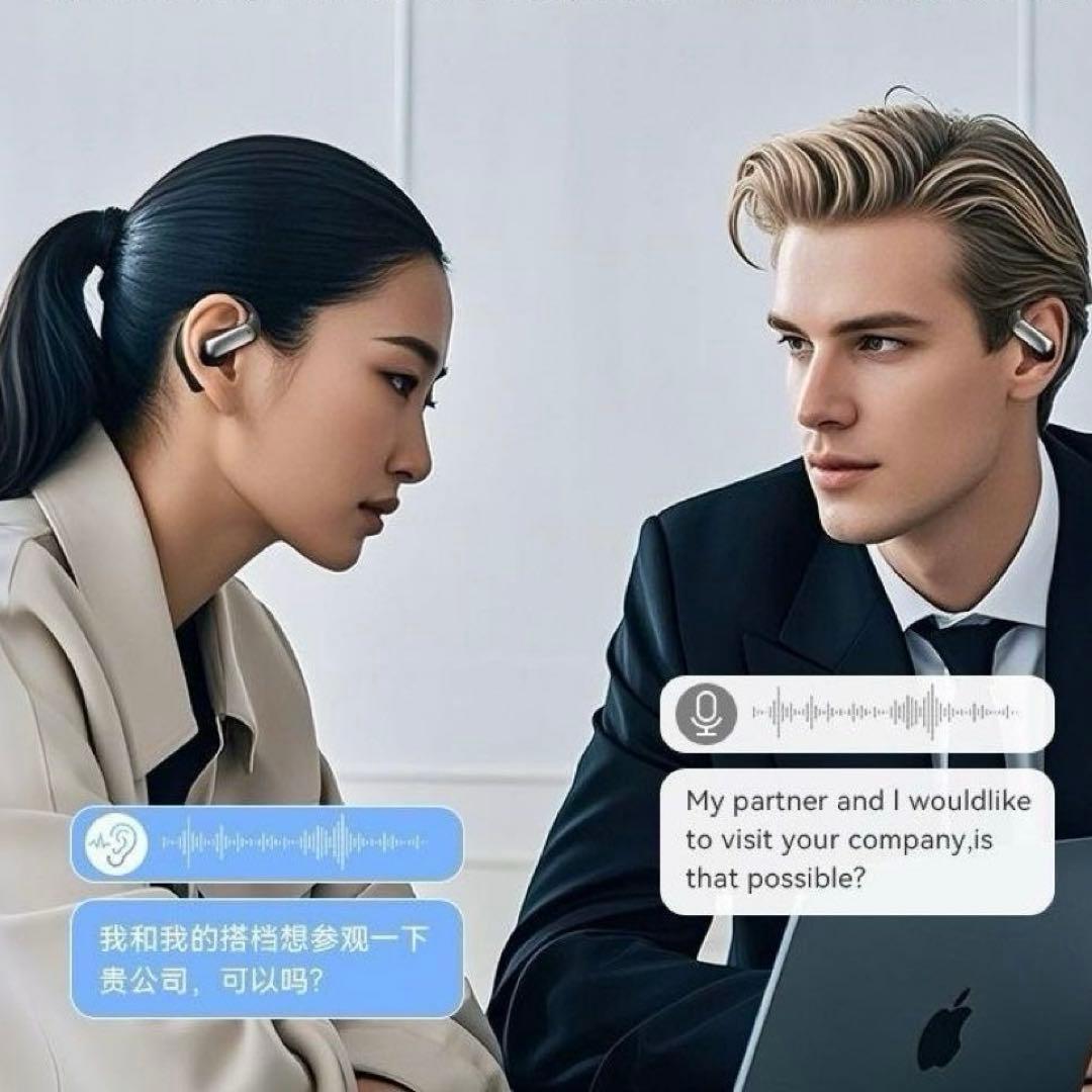 【2026年最新版】ブラック ワイヤレスイヤホン AI翻訳機能付き