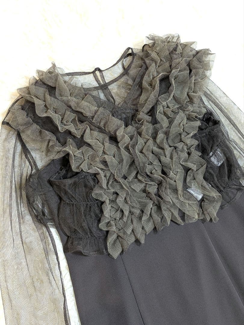 【kana】チュールボリュームフリルベストシアートップス ワンピース 3点セット