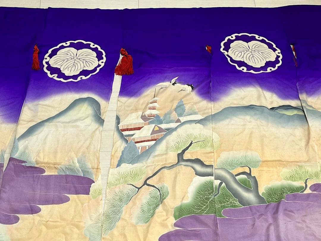 加賀のれん　お城柄　鶴　花嫁のれん