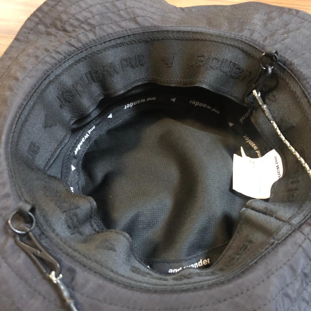 and wander アンドワンダー JQ tape hat 黒 BLACK