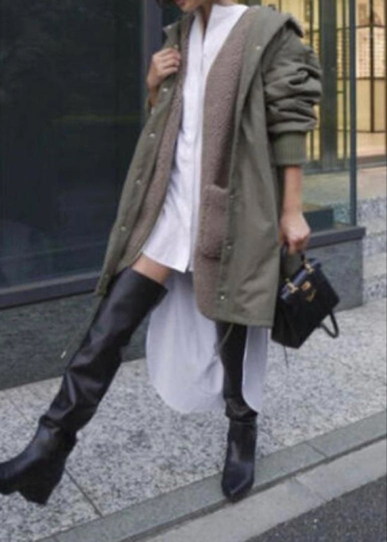 新品✨定価4.2万 エトレ　ミニタリーコート ボアベスト付き ゆったりしたS