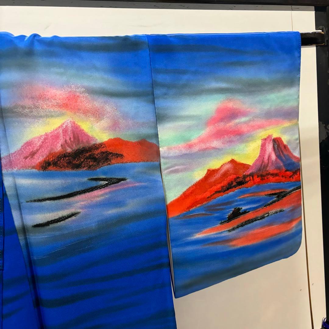 圧巻 訪問着 裄67 まるで絵画の様 素敵なデザイン 正絹 AK-3889