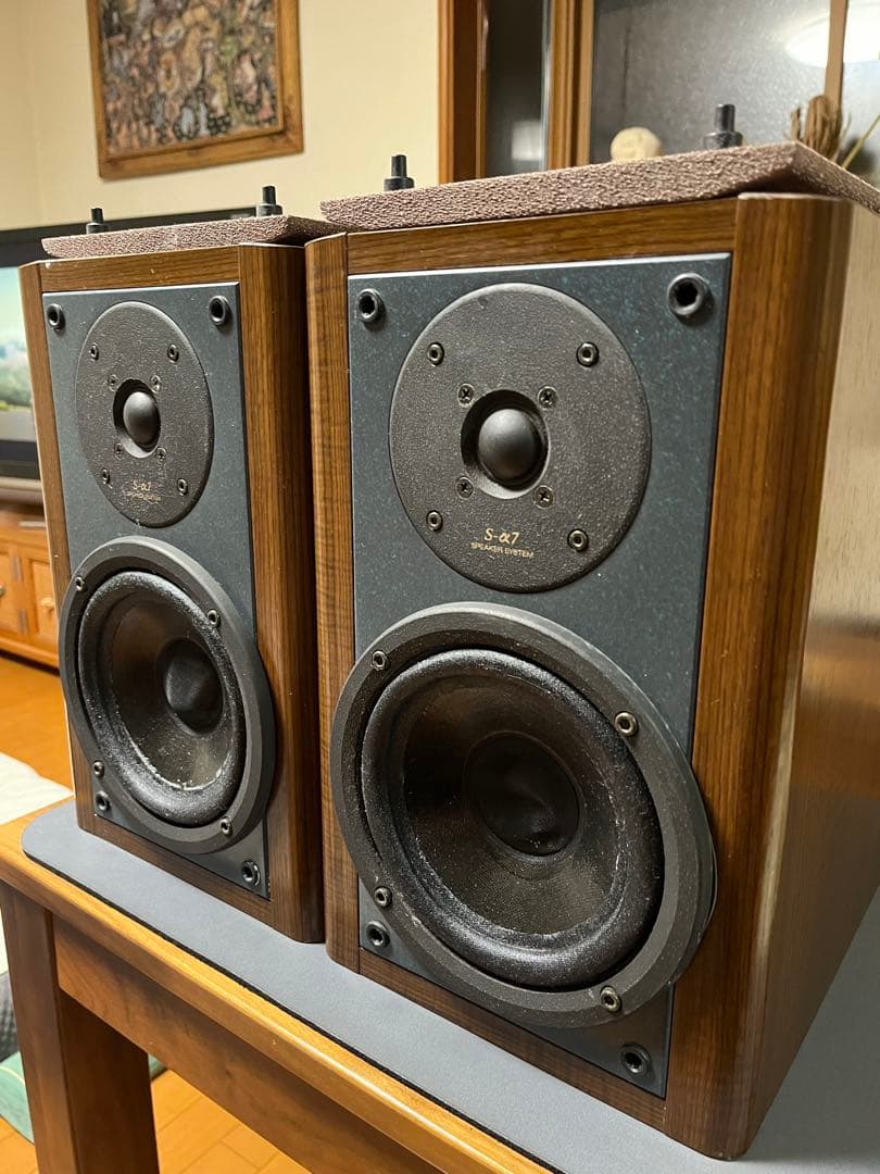 Sansui S-α7 スピーカー　2本組　コンデンサー、ケーブルリファイン品