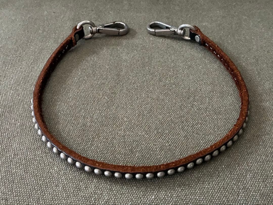 【HTC】①スタッズ レザーウォレットコード ブラック