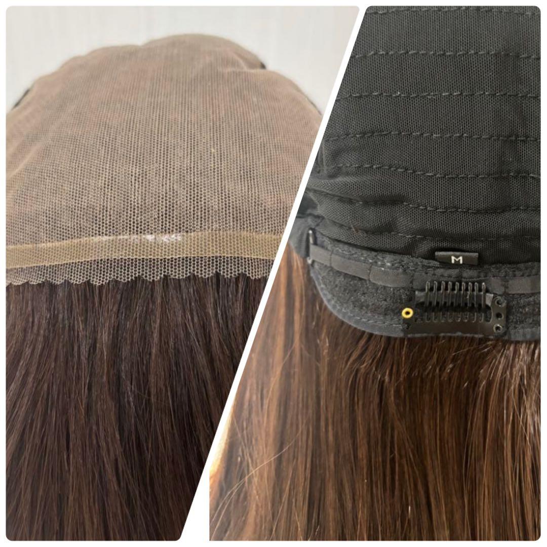 少し交渉可能✨ ミディアム　フル ウィッグ　医療用 レミー人毛 ブラウン