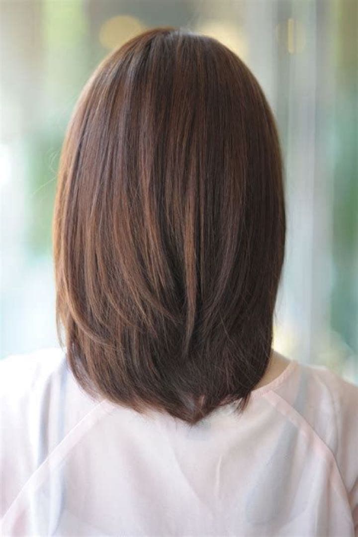 少し交渉可能✨ ミディアム　フル ウィッグ　医療用 レミー人毛 ブラウン