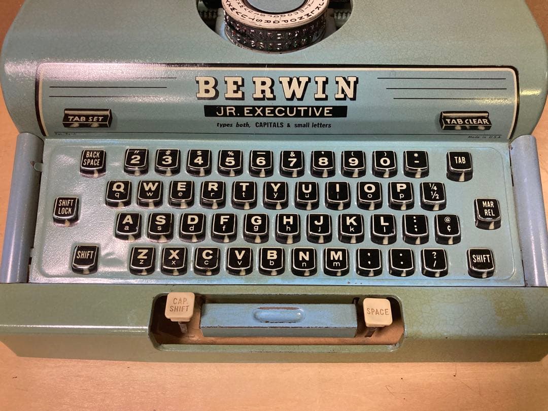 おもちゃのタイプライター 水色　アメリカ　ビンテージ　子ども