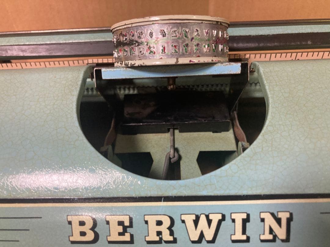 おもちゃのタイプライター 水色　アメリカ　ビンテージ　子ども