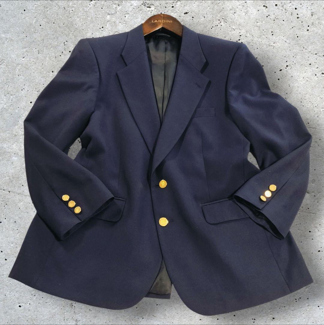 BURBERRYS 米国製 金ボタン ブレザー 紺 カシミヤ混